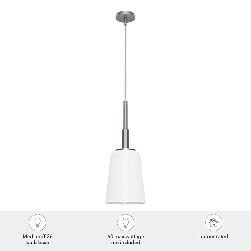 Nolita 1 - Light Shaded Bell Pendant, Brushed Nickel, Small
