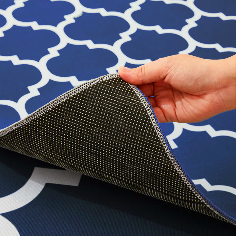 AVA Navy Machine Tufted Printed Area Rug, Rectangle  120 x 170 cm