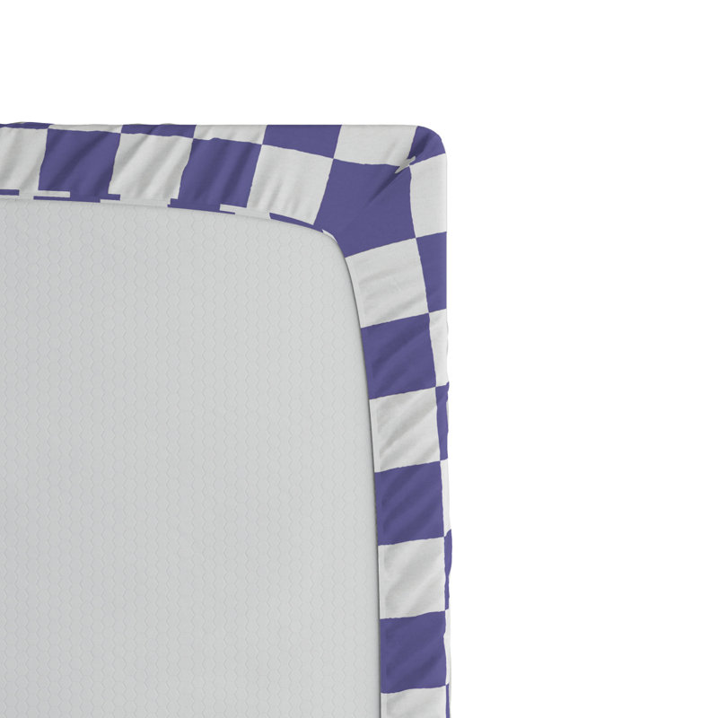Microfiber Geometric Fitted Sheet, Twin XL Fitted Sheet, Purple