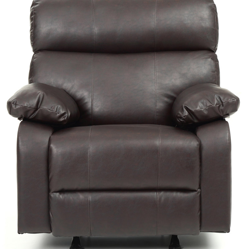Furniture Manny G533-RC Rocker Recliner, Dark Brown Faux Leather