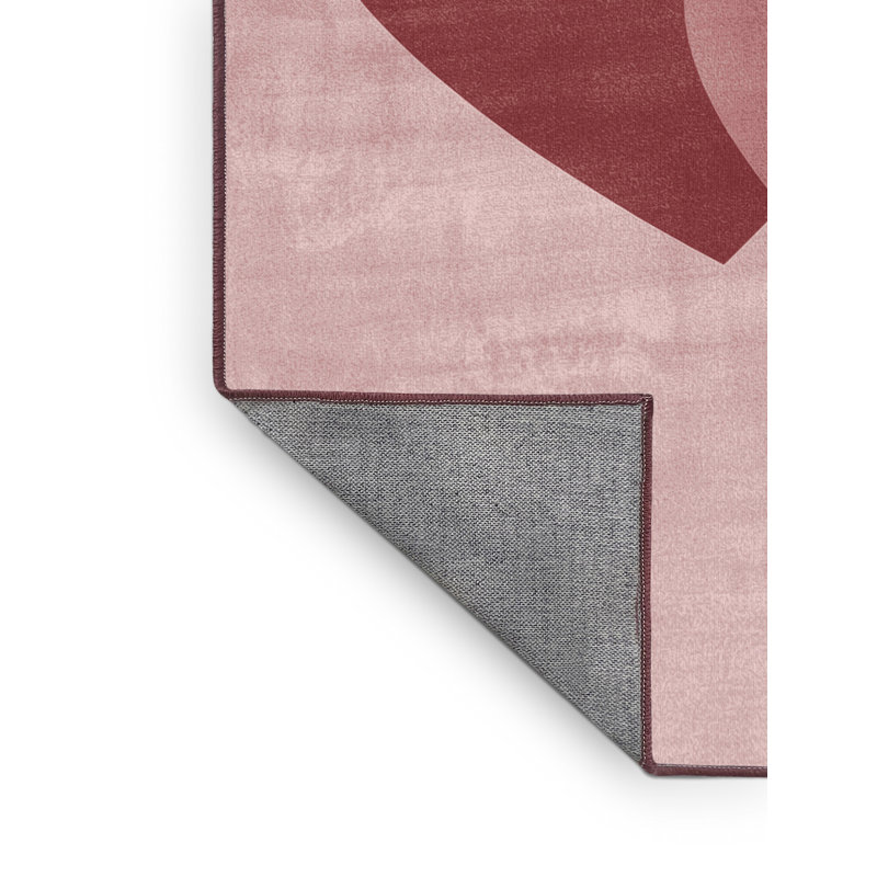 Machine Washable Collingswood Valentines Modern & Contemporary Abstract Rug in Beige – Rose Binding, 7x9