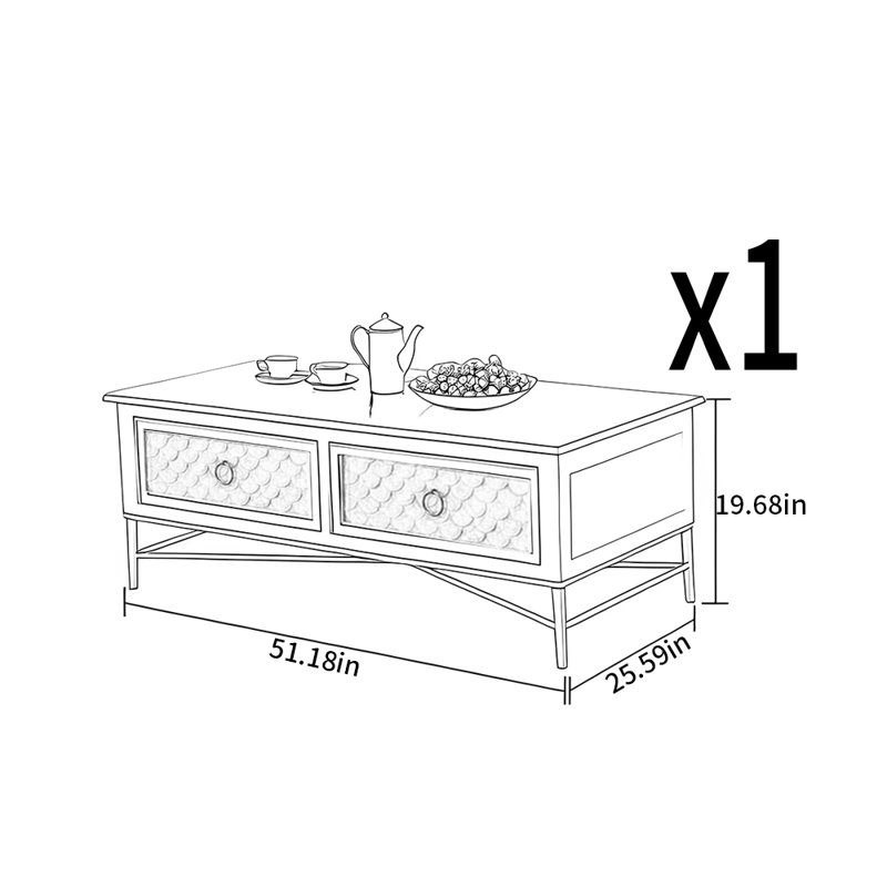 Light luxury style shell coffee table