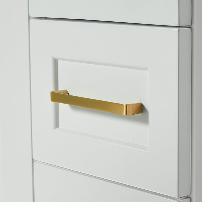 37 IN.  Single Bathroom Vanity, White, Rectangular, Left