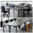 Modular Conference Table Set, 78.7" Industrial Grey Wood & Metal Splicing Office Desk, Flexible U-Shape/Row Layout for Meeting Rooms, Training & Collaborative Workspace