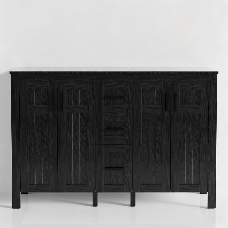 Meuble-lavabo double lavabo de 122 cm (48 po) seulement, lavabo et robinetterie non inclus, Black