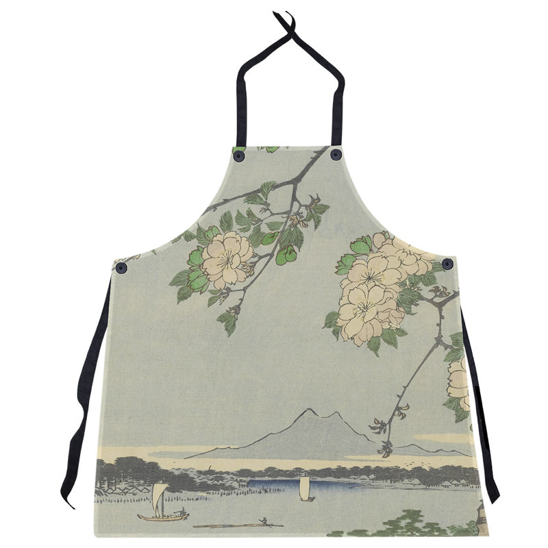 Bib Apron, Beige/Yellow/Green