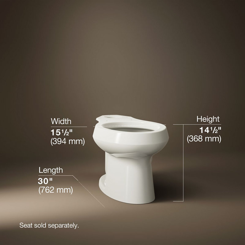 Wellworth® Elongated Toilet Bowl with Quick-Connect Installation, Biscuit
