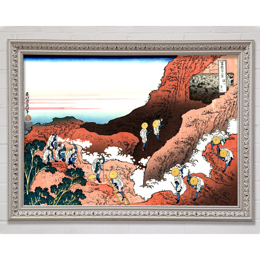 Hokusai klettert auf den Berg Fuji - Druck