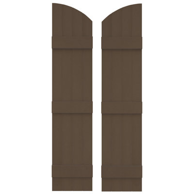 Builders Edge, paire de volets standard à quatre planches jointes avec arche, planche-n-lattes