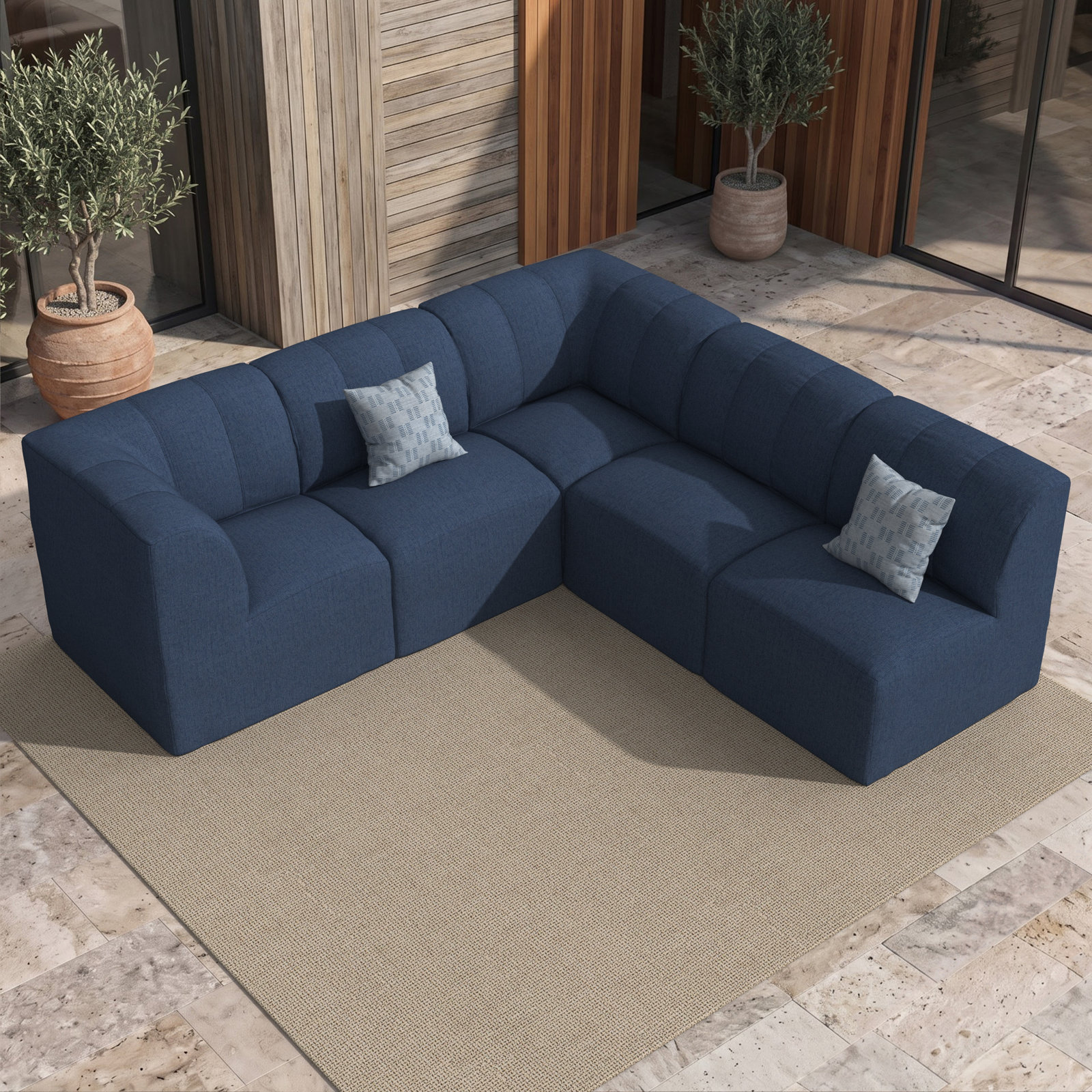 Eliana 5-Person Sunbrella® Patio Seating Group, Sunbrella Spectrum Indigo