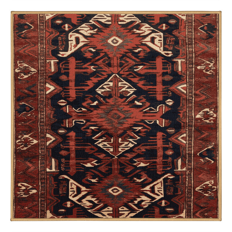 Tapis brun lavable à la machine, Carré 4 pi