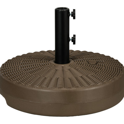 Heavy-Duty Outdoor Umbrella Base - 64 Lbs, Fillable, 1.5" 2" Pole, Brown Decoration For Use And Style