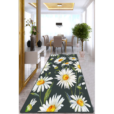 Washable Floral Indoor Rug