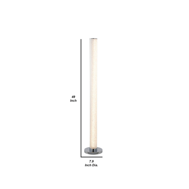 Mabella 49'' Silver LED Column Floor Lamp