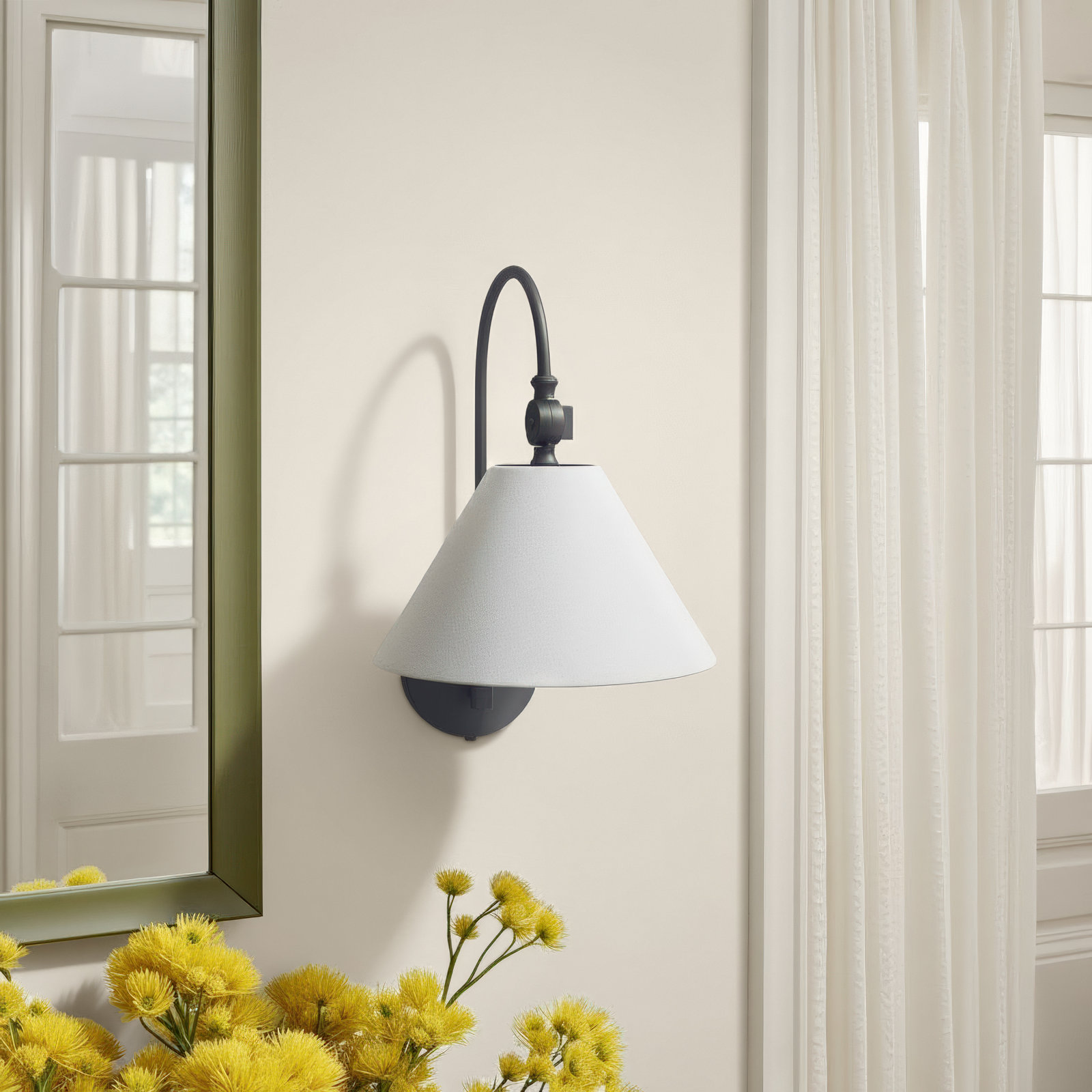 Teviston Single Light Armed Sconce, Black