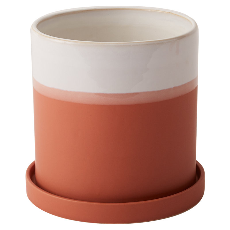 Pot à fleurs en terre cuite Edson, H 6 po x l 6,25 po x P 6,25 po