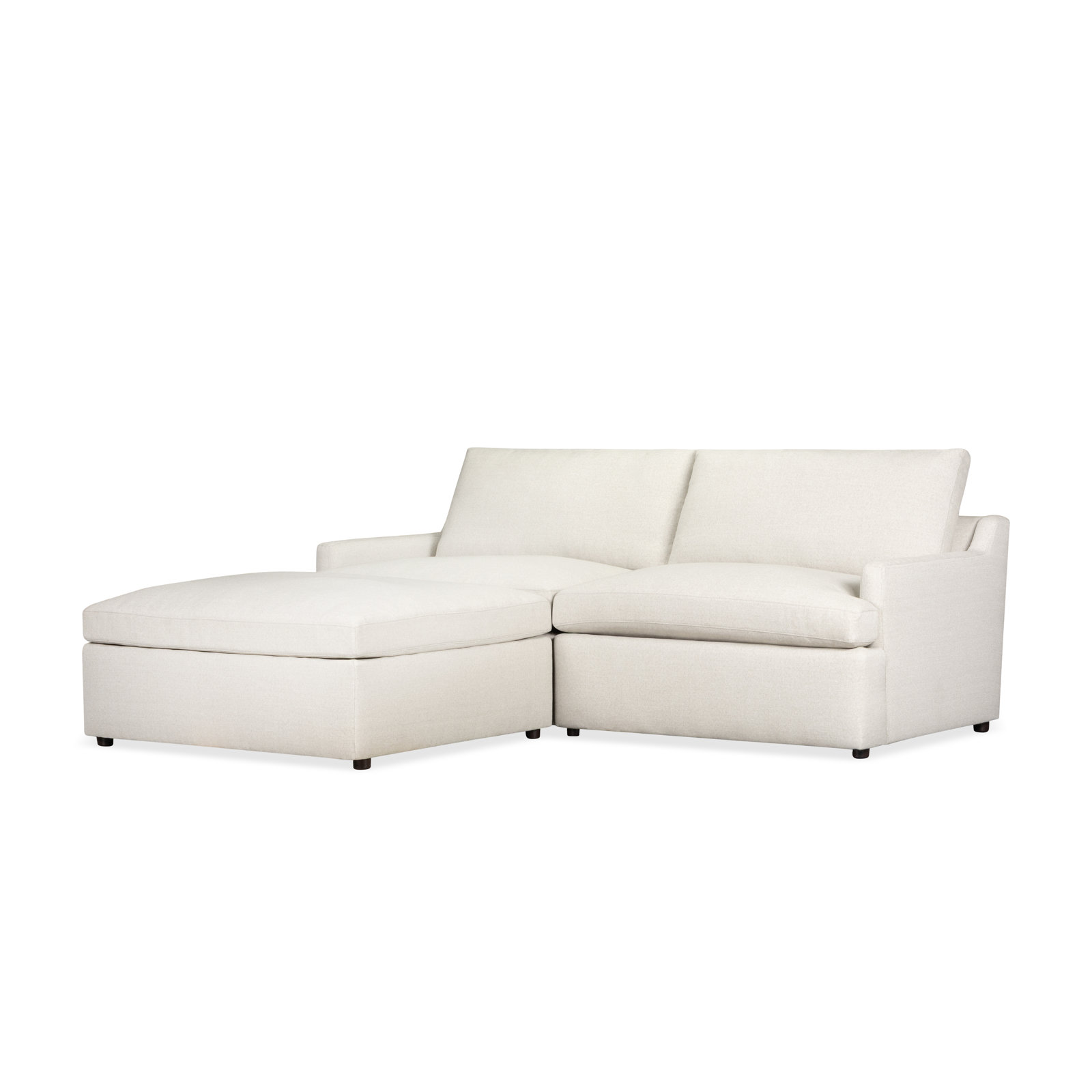 Essex Reversible Chaise Sectional, Macarena Light Gray Basketweave Fabric