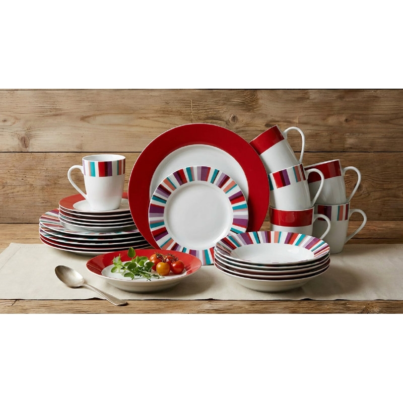 Waterside 24pc Modern Stripe Dinner set