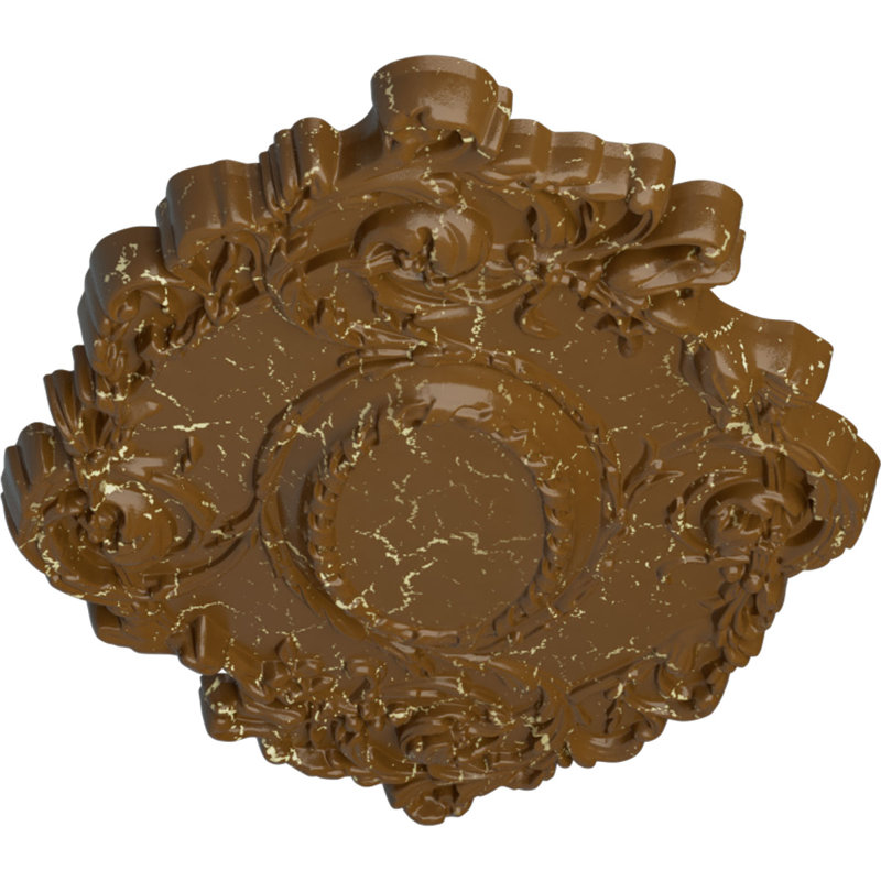 Médaillon de plafond à feuilles fluides l 30 3/8 po x H 20 3/4 po x P 1 po Kinsley, Craquelure topaze fumée