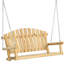 Banc de balançoire suspendu 2 places Outsunny avec chaînes en métal pour terrasse, patio, jardin, cour