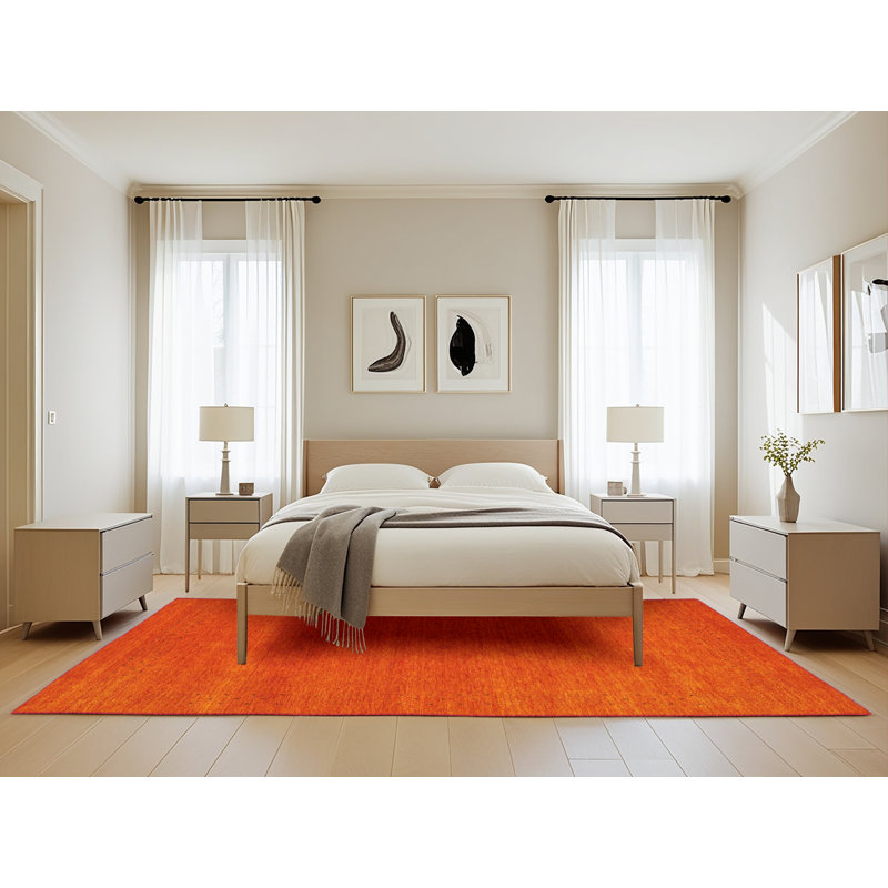 Tapis de zone rouge contemporaine, Rectangle 5 pi 0 po x 8 pi 0 po