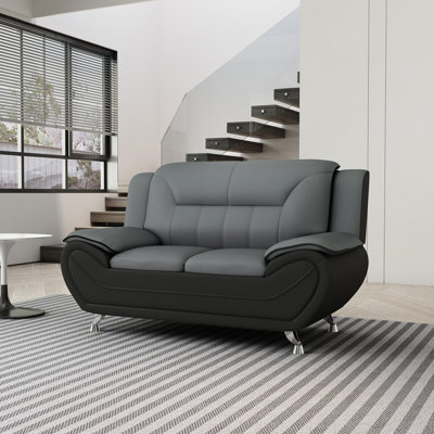 Cole-James 61.3'' Faux Leather Loveseat