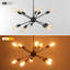 Lustre spoutnik noir 10 lumières avec cordon et interrupteur, idéal pour le salon, la salle à manger et le vestibule