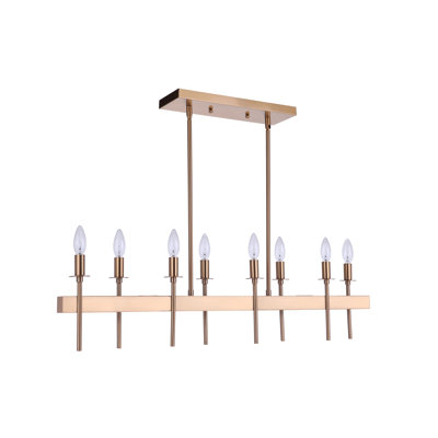 Luminaire suspendu linéaire à 8 lumières pour îlot de cuisine Retta
