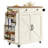 36.9"W Kitchen Island with Storage Cabinets And 2 Drawers, Spice Rack, Locking Wheels