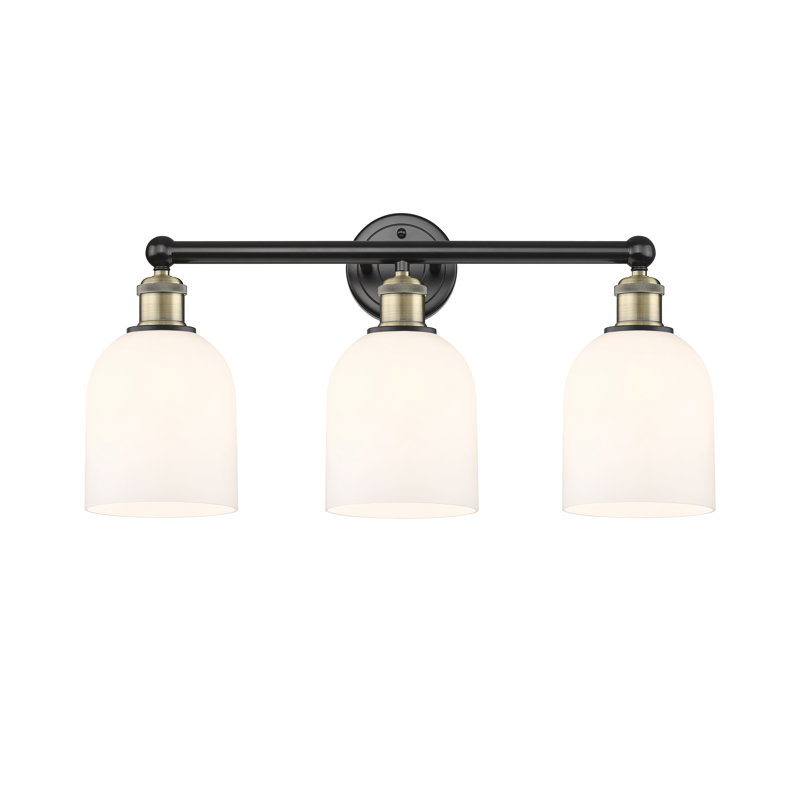 Allysson 3 - Light Dimmable Vanity Light, Glossy White, Black Antique Brass