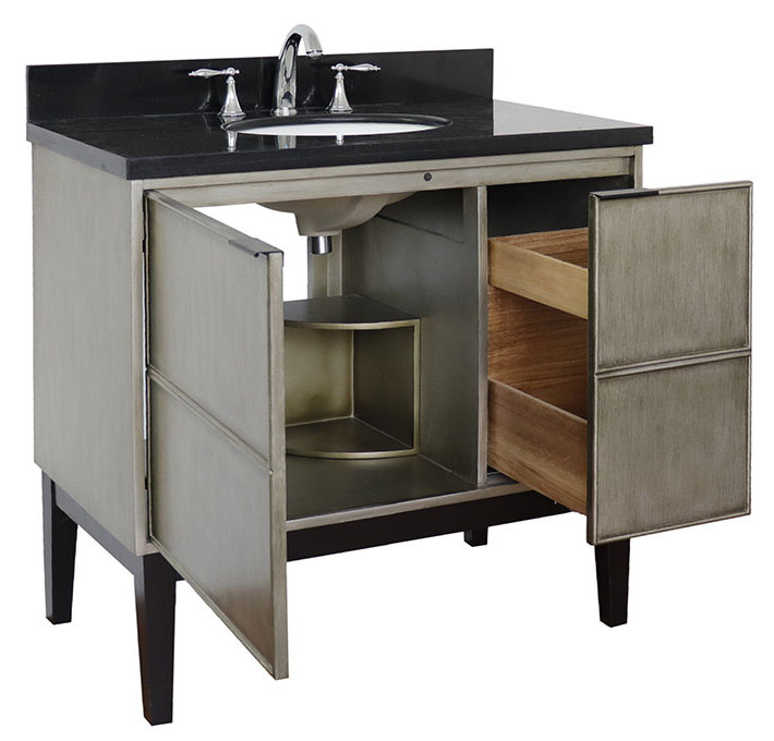 Ensemble de meuble-lavabo simple 37 po, Noir galaxie