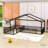 Twin Size L-Shaped Metal Montessori Bed With Partitioned Fence-289300735