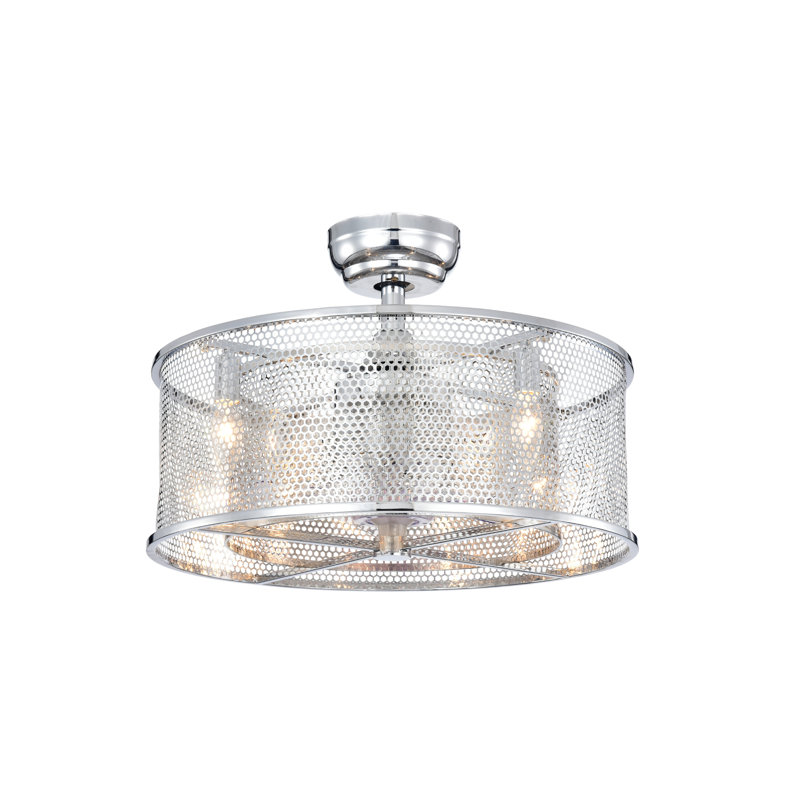 Ventilateur de plafond 20 pales avec cage de 20 pouces Kinzel, Silver, Argent argent