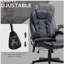 Fauteuil de massage chauffant à haut dossier, fauteuil de bureau chauffant, noir
