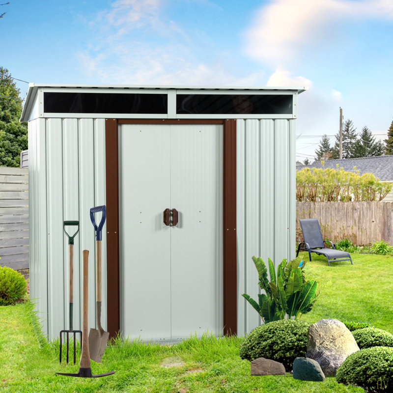 6Ft X 5Ft Outdoor Metal Storage Shed, White