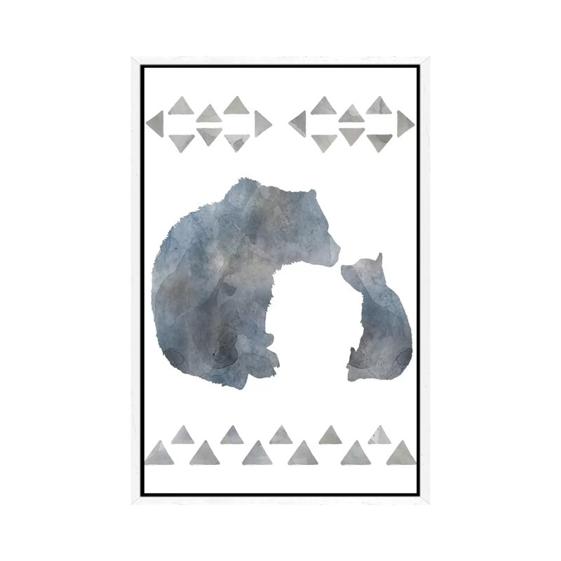 Little Man Cave Bears by Carol Robinson - Print on Canvas, 66.04 cm H x 45.72 cm W, White Framed
