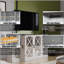 Meuble télé Farmhouse avec rangement, meuble télé 63 po, console média en bois avec tablettes réglables en hauteur