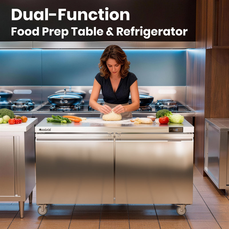 Réfrigérateur commercial sous le comptoir de 60 po 17,6 pieds cubes | Table de préparation pour sandwich et salade - Station de préparation des aliments en acier inoxydable