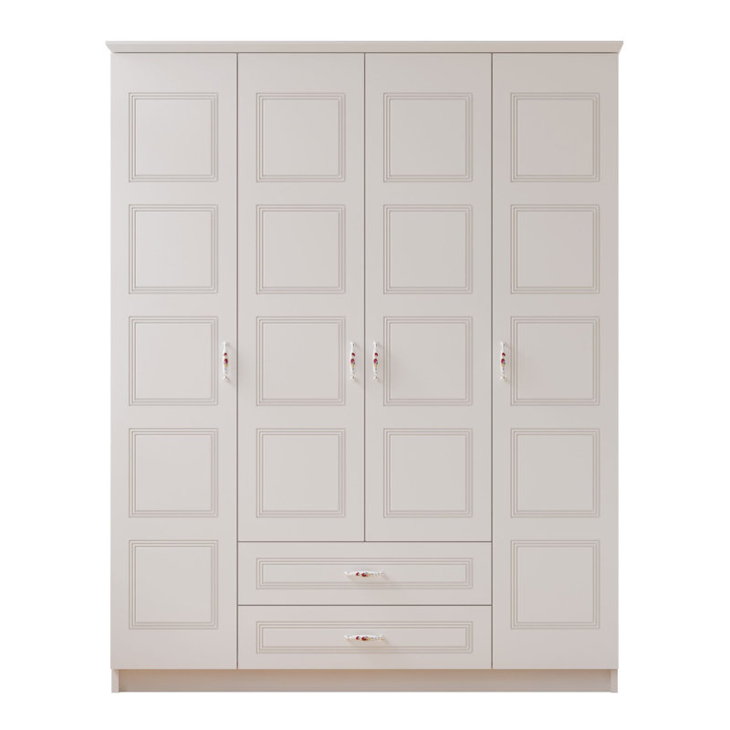 Anllely 4 Door Manufactured Wood Wardrobe