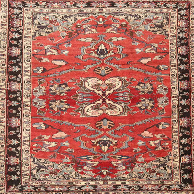 Tapis traditionnel rouge / noir Crymble