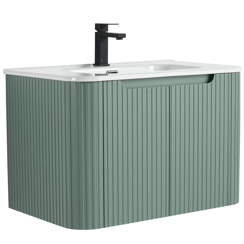 Meuble-lavabo moderne Caskvalley, Vert menthe