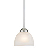 Alcott Hill Stivers Brushed Nickel With Etched Marble Pendant Light
