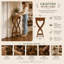 Lukats Solid Wood Twisted Plant Stand Side Table with Drawer & Shelf - Natural Teak Finish
