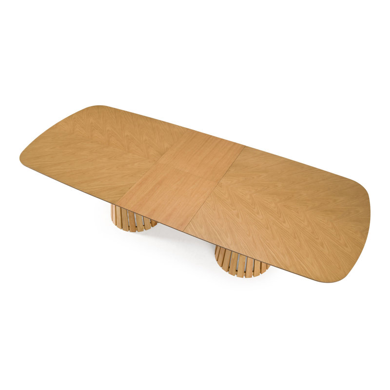 Darien - Mid-century Modern Extendable Dining Table, Natural Oak