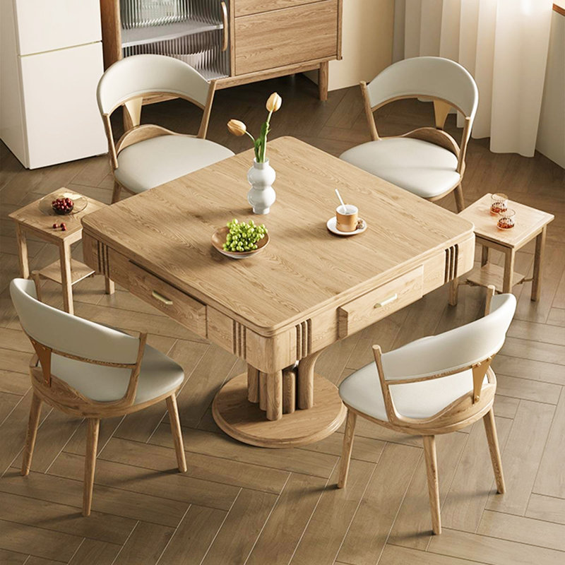 Table de salle à manger multifonctionnelle en bois massif avec fonction de chauffage