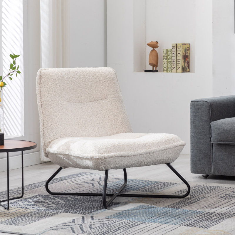 Addysun Upholstered Slipper Chair, White