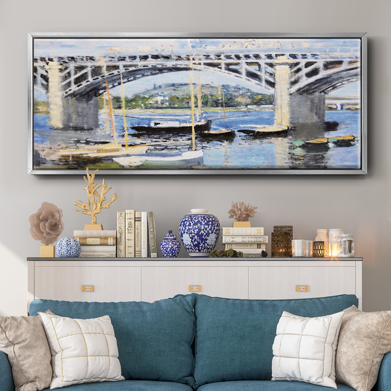 Le pont sur la seine, 1874 - Toile encadrée, H 20 po x l 50 po