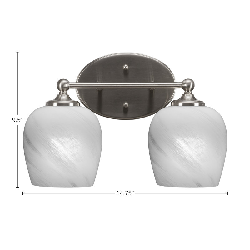 Barre d'éclairage de salle de bain Aitkens, Nickel brossé, 2