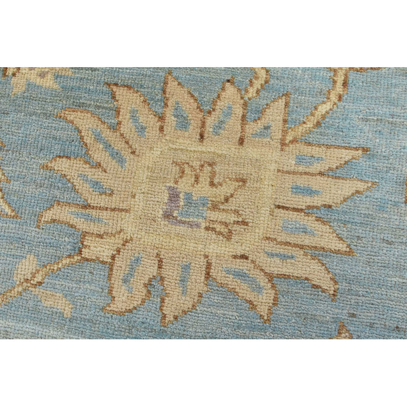 One-of-a-Kind Rectangle 8'2" X 10'1" New Age Wool Area Rug in Blue/Beige