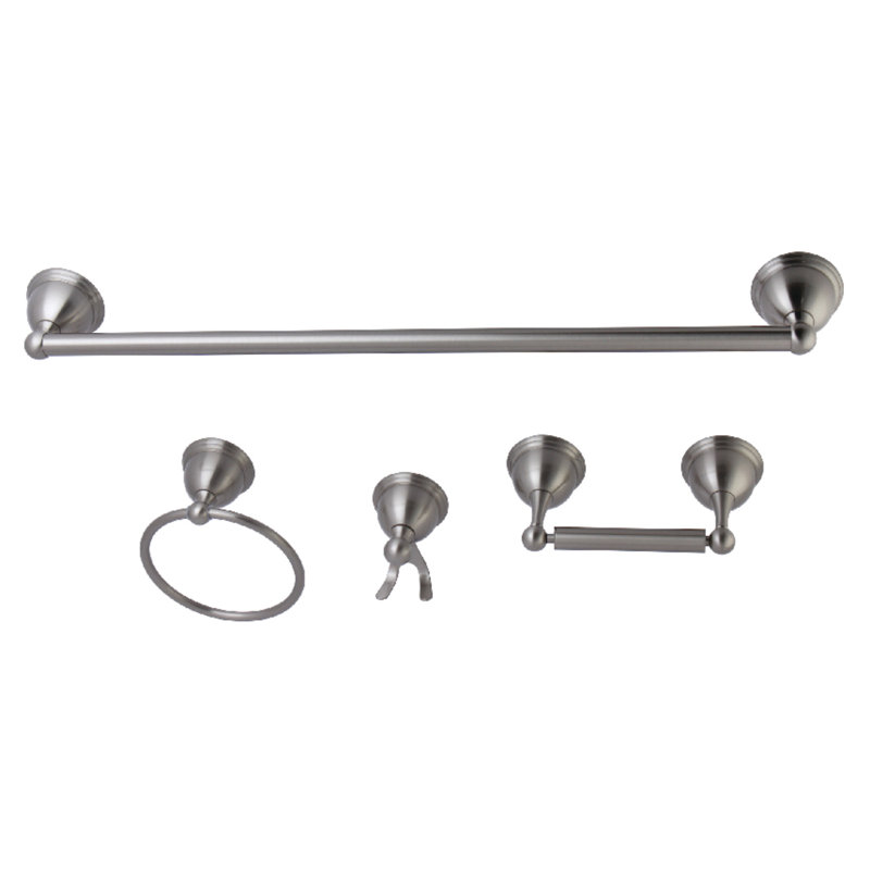 Ensemble de quincaillerie de salle de bain 4 pièces Kingston, Nickel brossé